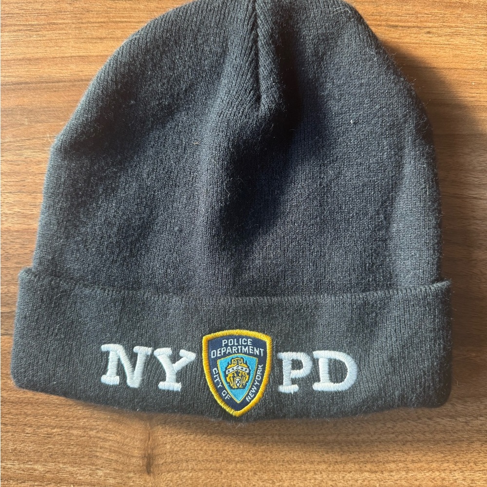 Black NYPD Beanie Hat